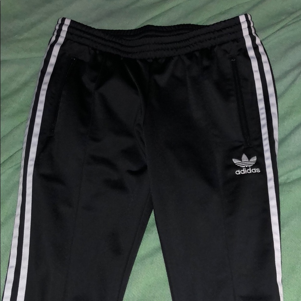 Adidas black and white joggers